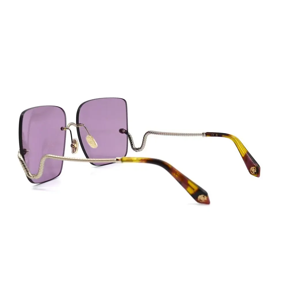 NEW ROBERTO CAVALLI SRC061 0594 SILVER VIOLET LENS AUTHENTIC SUNGLASSES - Picture 7 of 13